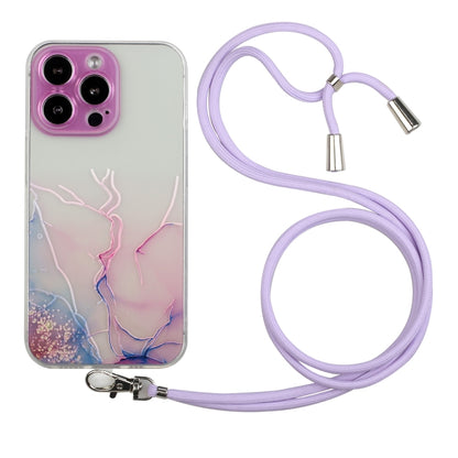 جراب واقٍ مقاوم للصدمات من مادة TPU بنمط رخامي مجوف مع حبل لحزام الرقبة، لهاتف iPhone 14، وiPhone 14 Plus، وiPhone 14 Pro، وiPhone 14 Pro Max، وiPhone 14 Max
