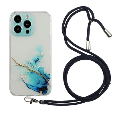 جراب واقٍ مقاوم للصدمات من مادة TPU بنمط رخامي مجوف مع حبل لحزام الرقبة، لهاتف iPhone 14، وiPhone 14 Plus، وiPhone 14 Pro، وiPhone 14 Pro Max، وiPhone 14 Max
