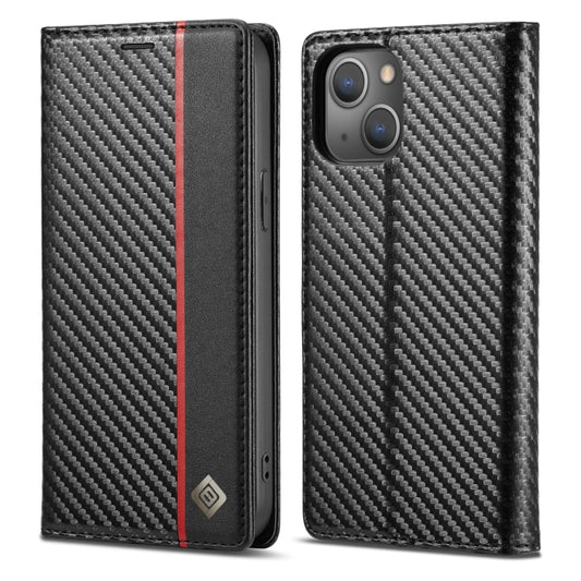 جراب LC.IMEEKE من ألياف الكربون PU + TPU الجلدي، لهاتف iPhone 14، وiPhone 14 Plus، وiPhone 14 Pro، وiPhone 14 Pro Max