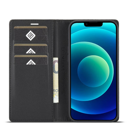 جراب LC.IMEEKE من ألياف الكربون PU + TPU الجلدي، لهاتف iPhone 14، وiPhone 14 Plus، وiPhone 14 Pro، وiPhone 14 Pro Max