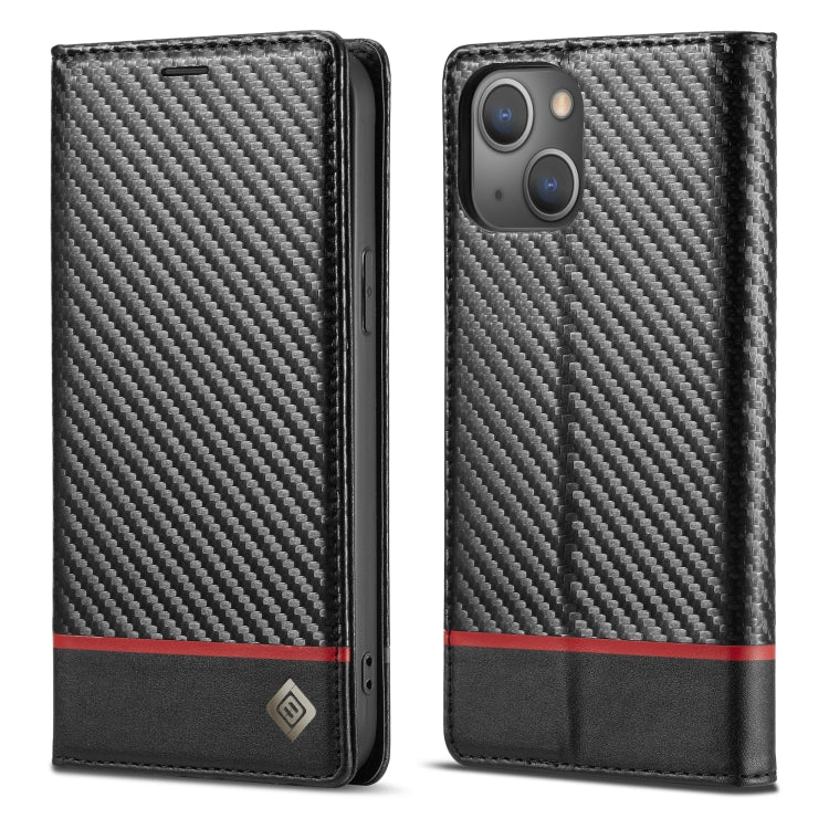 جراب LC.IMEEKE من ألياف الكربون PU + TPU الجلدي، لهاتف iPhone 14، وiPhone 14 Plus، وiPhone 14 Pro، وiPhone 14 Pro Max