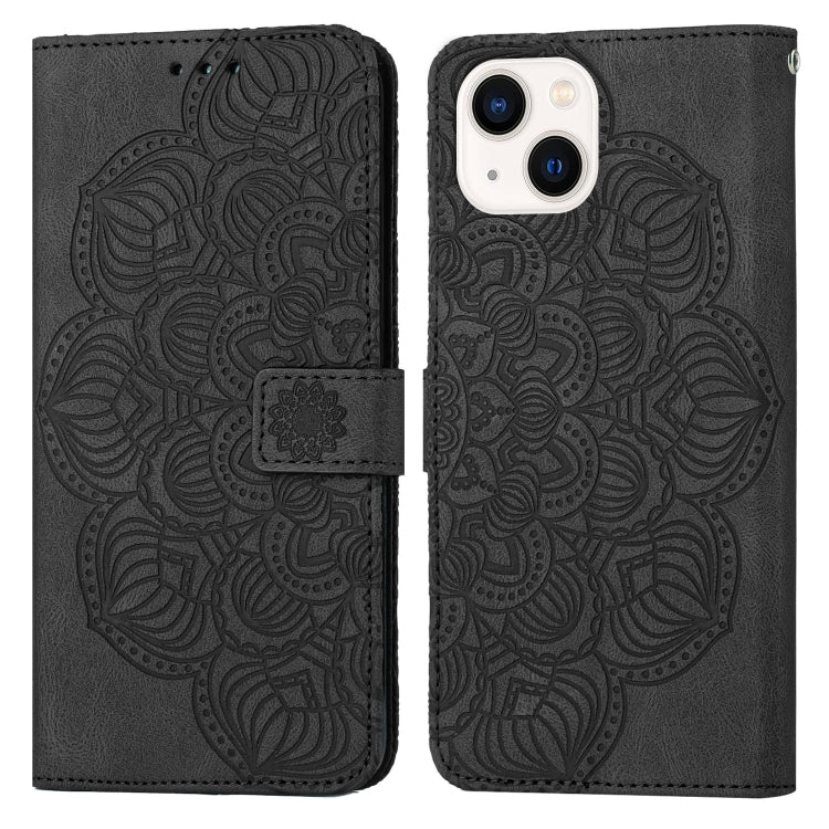 جراب هاتف جلدي قابل للطي منقوش بنقوش ماندالا، مناسب لأجهزة iPhone 14 وiPhone 14 Plus وiPhone 14 Pro وiPhone 14 Pro Max