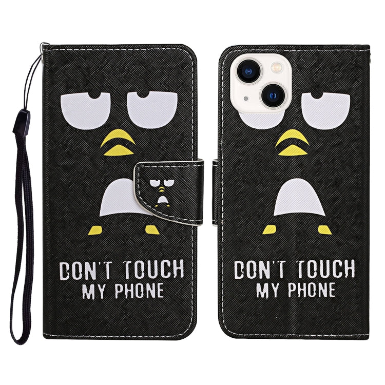 3D Colored Drawing Flip Leather Phone Case, For iPhone 14, For iPhone 14 Plus