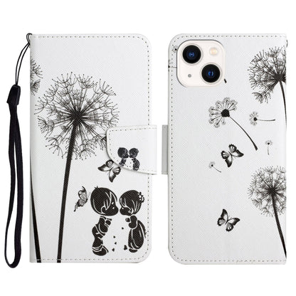 3D Colored Drawing Flip Leather Phone Case, For iPhone 14, For iPhone 14 Plus