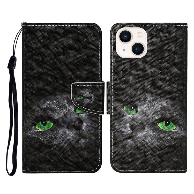 3D Colored Drawing Flip Leather Phone Case, For iPhone 14, For iPhone 14 Plus
