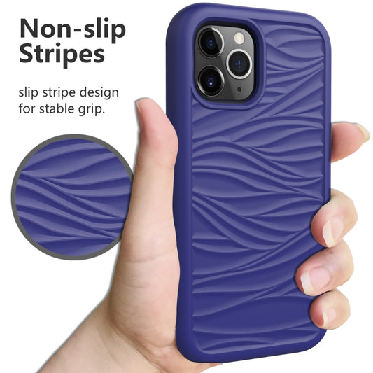 جراب هاتف مقاوم للصدمات 3 في 1 من السيليكون والبولي كربونات بتصميم موجة، مناسب لأجهزة iPhone 14 وiPhone 14 Plus وiPhone 14 Pro وiPhone 14 Pro Max