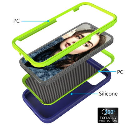 جراب هاتف مقاوم للصدمات 3 في 1 من السيليكون والبولي كربونات بتصميم موجة، مناسب لأجهزة iPhone 14 وiPhone 14 Plus وiPhone 14 Pro وiPhone 14 Pro Max