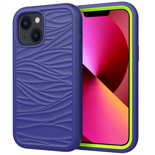 جراب هاتف مقاوم للصدمات 3 في 1 من السيليكون والبولي كربونات بتصميم موجة، مناسب لأجهزة iPhone 14 وiPhone 14 Plus وiPhone 14 Pro وiPhone 14 Pro Max