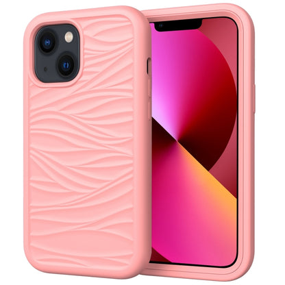 جراب هاتف مقاوم للصدمات 3 في 1 من السيليكون والبولي كربونات بتصميم موجة، مناسب لأجهزة iPhone 14 وiPhone 14 Plus وiPhone 14 Pro وiPhone 14 Pro Max