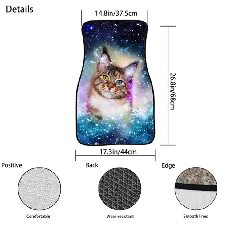 2 in 1 Universal Printing Auto Car Floor Mats Set, C0161GO, C0162GO, C0163GO, C0164GO, C0165GO, C0166GO, H10868GO, 3132GO, 4475GO, 4500GO, 5080GO, CC3220GO, White Wolf, Scarred Wolf, Grey Wolf, Black-White Flowers, Red-White Flowers, Black-Yellow Flowers