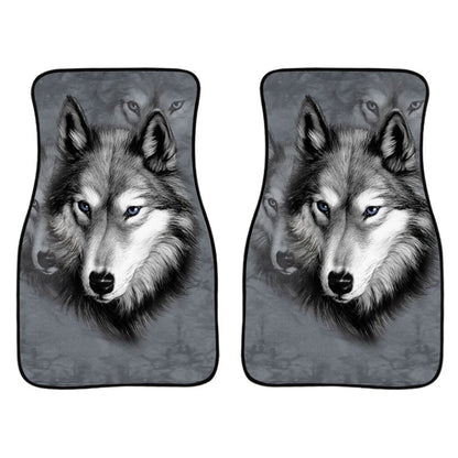 2 in 1 Universal Printing Auto Car Floor Mats Set, C0161GO, C0162GO, C0163GO, C0164GO, C0165GO, C0166GO, H10868GO, 3132GO, 4475GO, 4500GO, 5080GO, CC3220GO, White Wolf, Scarred Wolf, Grey Wolf, Black-White Flowers, Red-White Flowers, Black-Yellow Flowers