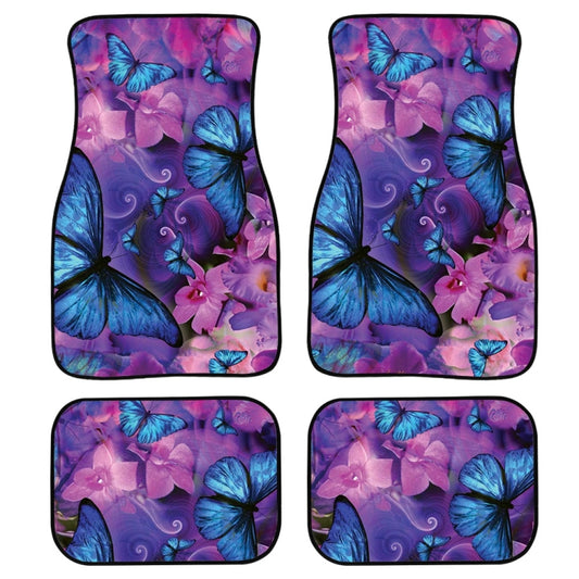 4 in 1 Butterfly Pattern Universal Printing Auto Car Floor Mats Set, HN058, HN062, HN063, HN064, HN065