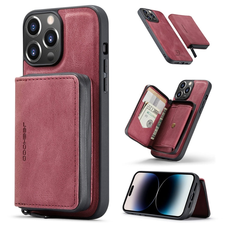 جراب هاتف من الجلد بسحاب مغناطيسي من JEEHOOD، مناسب لأجهزة iPhone 14 وiPhone 14 Plus وiPhone 14 Pro وiPhone 14 Pro Max