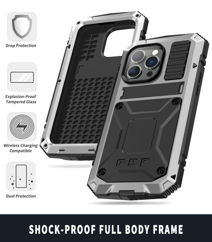 جراب R-JUST مقاوم للصدمات والماء والغبار مع حامل، لهاتف iPhone 14 Pro، وiPhone 14 Pro Max، وiPhone 14، وiPhone 14 Plus