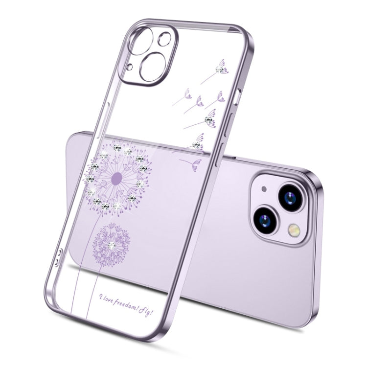 جراب هاتف TPU مطلي بالكهرباء من زهرة الهندباء الماسية، مناسب لأجهزة iPhone 14 وiPhone 14 Plus وiPhone 14 Pro وiPhone 14 Pro Max