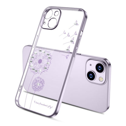 جراب هاتف TPU مطلي بالكهرباء من زهرة الهندباء الماسية، مناسب لأجهزة iPhone 14 وiPhone 14 Plus وiPhone 14 Pro وiPhone 14 Pro Max