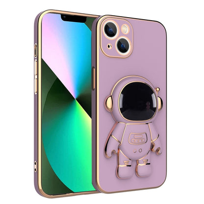 جراب هاتف مطلي بحامل رائد فضاء، مناسب لأجهزة iPhone 14 وiPhone 14 Plus وiPhone 14 Pro وiPhone 14 Pro Max
