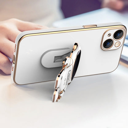 جراب هاتف مطلي بحامل رائد فضاء، مناسب لأجهزة iPhone 14 وiPhone 14 Plus وiPhone 14 Pro وiPhone 14 Pro Max
