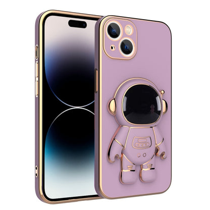 جراب هاتف مطلي بحامل رائد فضاء، مناسب لأجهزة iPhone 14 وiPhone 14 Plus وiPhone 14 Pro وiPhone 14 Pro Max