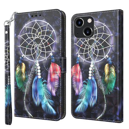 3D Painted Leather Phone Case, For iPhone 14, For iPhone 14 Plus, For iPhone 14 Pro, For iPhone 14 Pro Max, For iPhone 13 mini, For iPhone 13
