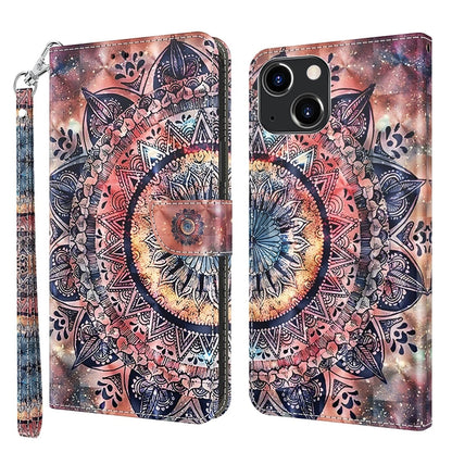 3D Painted Leather Phone Case, For iPhone 14, For iPhone 14 Plus, For iPhone 14 Pro, For iPhone 14 Pro Max, For iPhone 13 mini, For iPhone 13