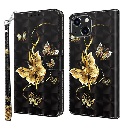 3D Painted Leather Phone Case, For iPhone 14, For iPhone 14 Plus, For iPhone 14 Pro, For iPhone 14 Pro Max, For iPhone 13 mini, For iPhone 13