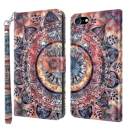 3D Painted Leather Phone Case, For iPhone SE 2022 / SE 2020 / 8 / 7, For iPhone XR, For iPhone 8 Plus / 7 Plus