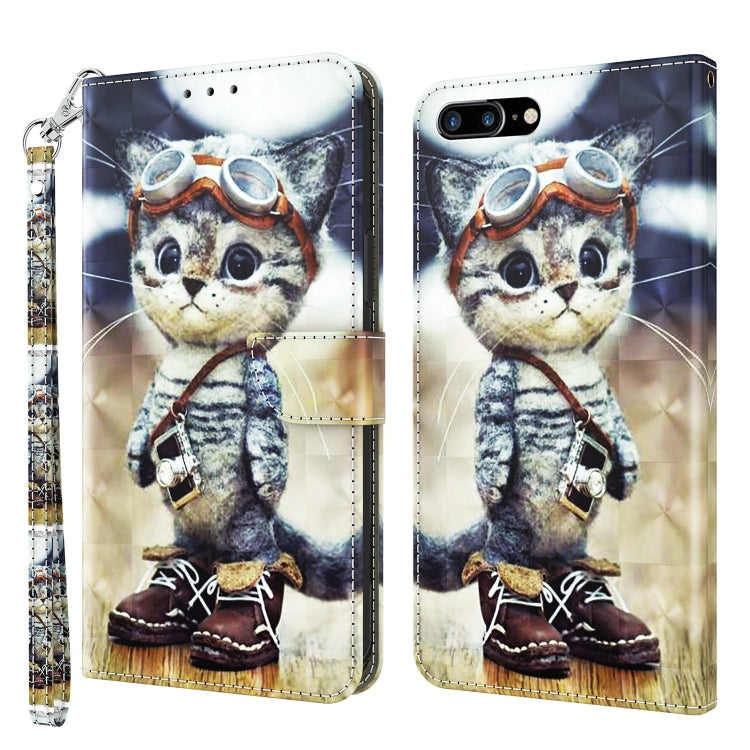 3D Painted Leather Phone Case, For iPhone SE 2022 / SE 2020 / 8 / 7, For iPhone XR, For iPhone 8 Plus / 7 Plus