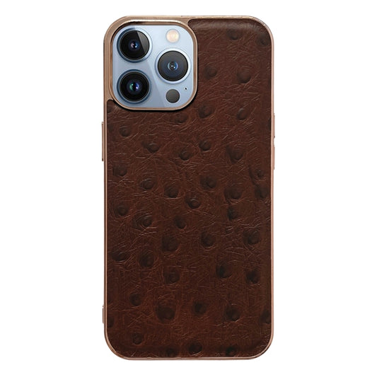 جراب نانو من الجلد الطبيعي بنسيج النعام، مناسب لأجهزة iPhone 13 Pro وiPhone 13 Pro Max وiPhone 13 وiPhone 14 Plus وiPhone 14 Pro Max وiPhone 14 Pro وiPhone 14