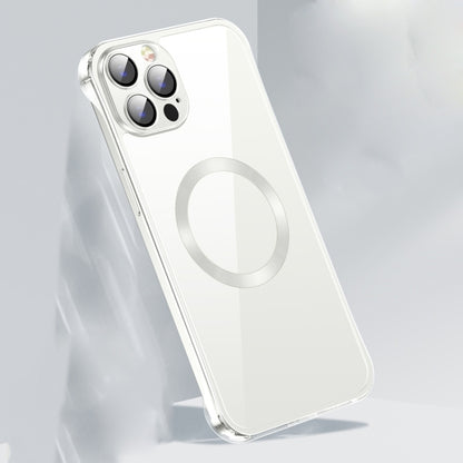 جراب زجاجي بدون إطار مع خاصية MagSafe لقرص CD، مناسب لأجهزة iPhone 14 وiPhone 14 Plus وiPhone 14 Pro وiPhone 14 Pro Max