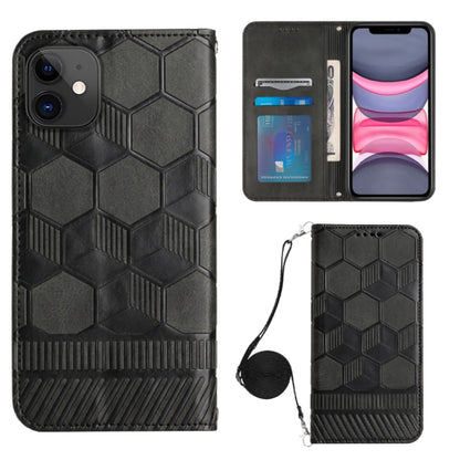 Crossbody Football Texture Magnetic PU Phone Case, For iPhone 11, For iPhone 11 Pro, For iPhone 11 Pro Max, For iPhone 12, For iPhone 12 Mini, For iPhone 12 Pro, For iPhone 12 Pro Max, For iPhone 13