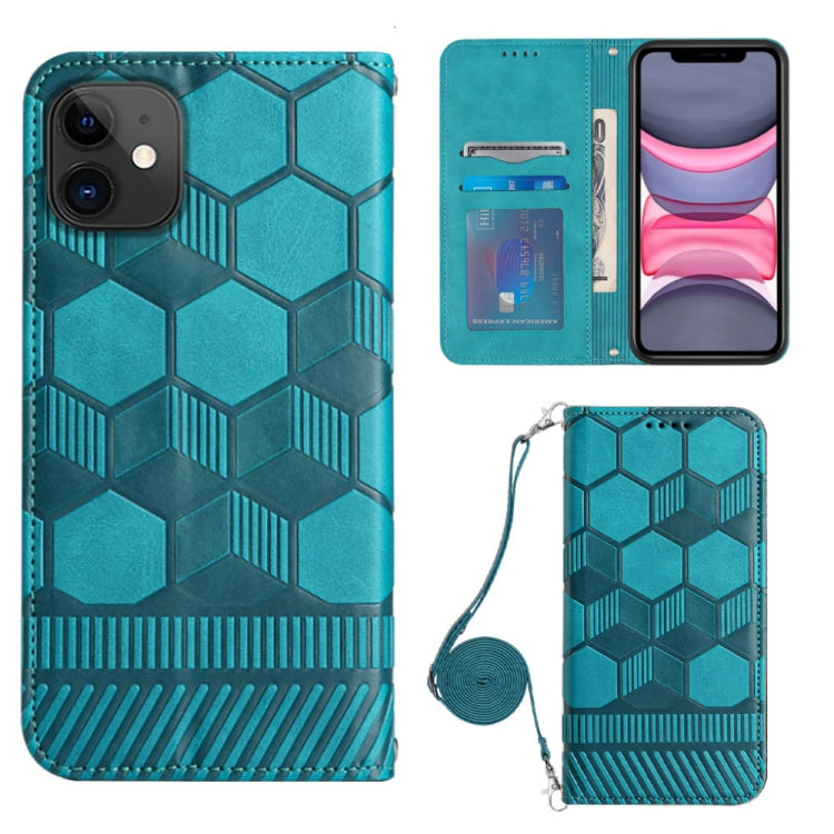 Crossbody Football Texture Magnetic PU Phone Case, For iPhone 11, For iPhone 11 Pro, For iPhone 11 Pro Max, For iPhone 12, For iPhone 12 Mini, For iPhone 12 Pro, For iPhone 12 Pro Max, For iPhone 13
