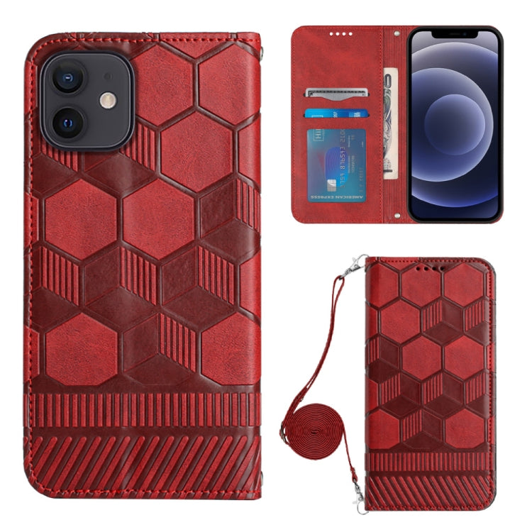 Crossbody Football Texture Magnetic PU Phone Case, For iPhone 11, For iPhone 11 Pro, For iPhone 11 Pro Max, For iPhone 12, For iPhone 12 Mini, For iPhone 12 Pro, For iPhone 12 Pro Max, For iPhone 13