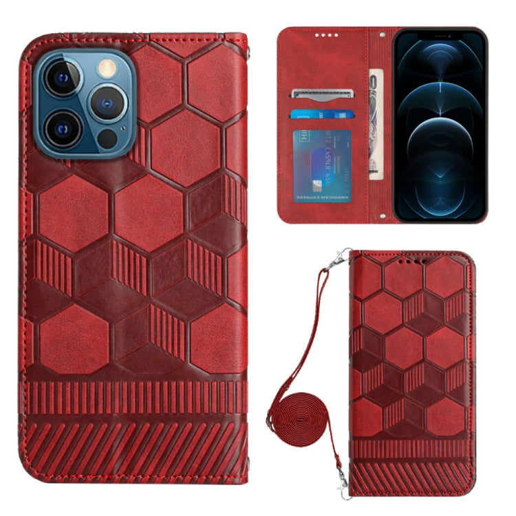 Crossbody Football Texture Magnetic PU Phone Case, For iPhone 11, For iPhone 11 Pro, For iPhone 11 Pro Max, For iPhone 12, For iPhone 12 Mini, For iPhone 12 Pro, For iPhone 12 Pro Max, For iPhone 13