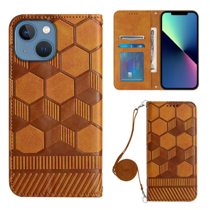 Crossbody Football Texture Magnetic PU Phone Case, For iPhone 13 Mini, For iPhone 13 Pro, For iPhone 13 Pro Max, For iPhone 14, For iPhone 14 Plus, For iPhone 14 Pro, For iPhone 14 Pro Max, For iPhone SE 2022/SE 2020/8/7