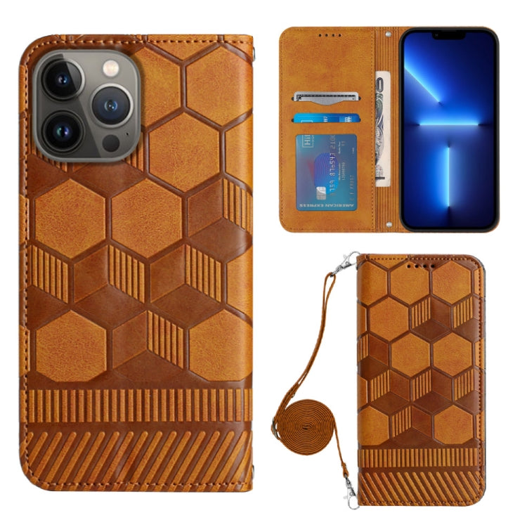 Crossbody Football Texture Magnetic PU Phone Case, For iPhone 13 Mini, For iPhone 13 Pro, For iPhone 13 Pro Max, For iPhone 14, For iPhone 14 Plus, For iPhone 14 Pro, For iPhone 14 Pro Max, For iPhone SE 2022/SE 2020/8/7