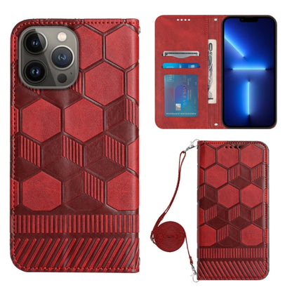 Crossbody Football Texture Magnetic PU Phone Case, For iPhone 13 Mini, For iPhone 13 Pro, For iPhone 13 Pro Max, For iPhone 14, For iPhone 14 Plus, For iPhone 14 Pro, For iPhone 14 Pro Max, For iPhone SE 2022/SE 2020/8/7