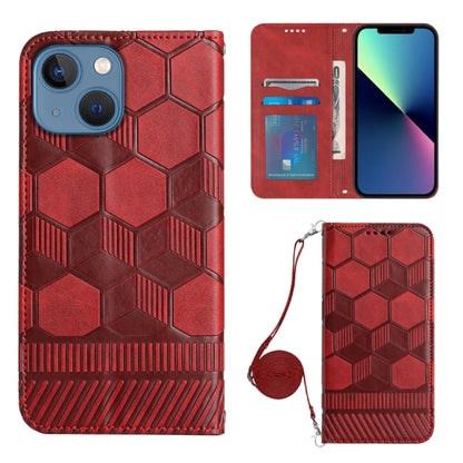 Crossbody Football Texture Magnetic PU Phone Case, For iPhone 13 Mini, For iPhone 13 Pro, For iPhone 13 Pro Max, For iPhone 14, For iPhone 14 Plus, For iPhone 14 Pro, For iPhone 14 Pro Max, For iPhone SE 2022/SE 2020/8/7