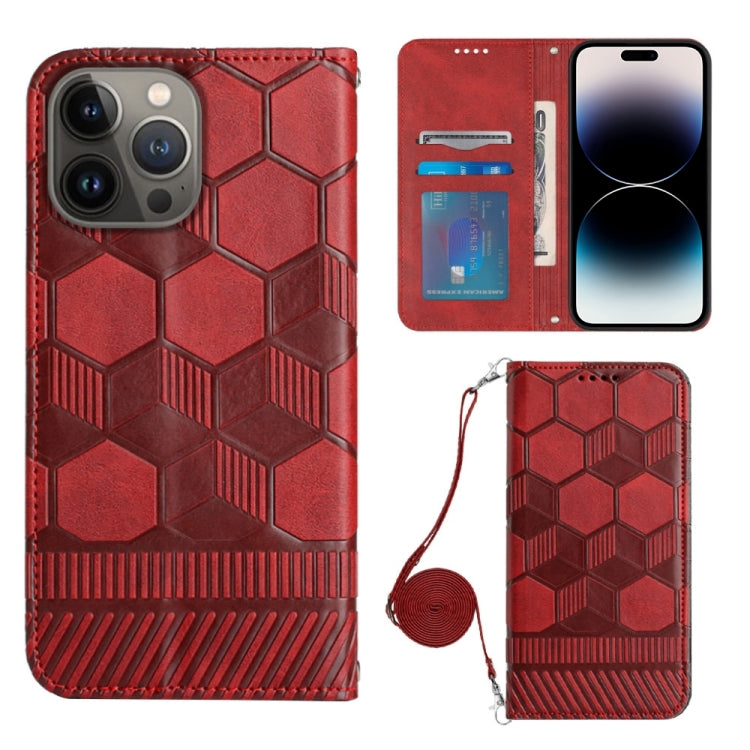 Crossbody Football Texture Magnetic PU Phone Case, For iPhone 13 Mini, For iPhone 13 Pro, For iPhone 13 Pro Max, For iPhone 14, For iPhone 14 Plus, For iPhone 14 Pro, For iPhone 14 Pro Max, For iPhone SE 2022/SE 2020/8/7