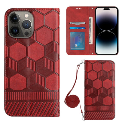 Crossbody Football Texture Magnetic PU Phone Case, For iPhone 13 Mini, For iPhone 13 Pro, For iPhone 13 Pro Max, For iPhone 14, For iPhone 14 Plus, For iPhone 14 Pro, For iPhone 14 Pro Max, For iPhone SE 2022/SE 2020/8/7