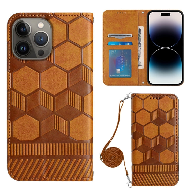 Crossbody Football Texture Magnetic PU Phone Case, For iPhone 13 Mini, For iPhone 13 Pro, For iPhone 13 Pro Max, For iPhone 14, For iPhone 14 Plus, For iPhone 14 Pro, For iPhone 14 Pro Max, For iPhone SE 2022/SE 2020/8/7