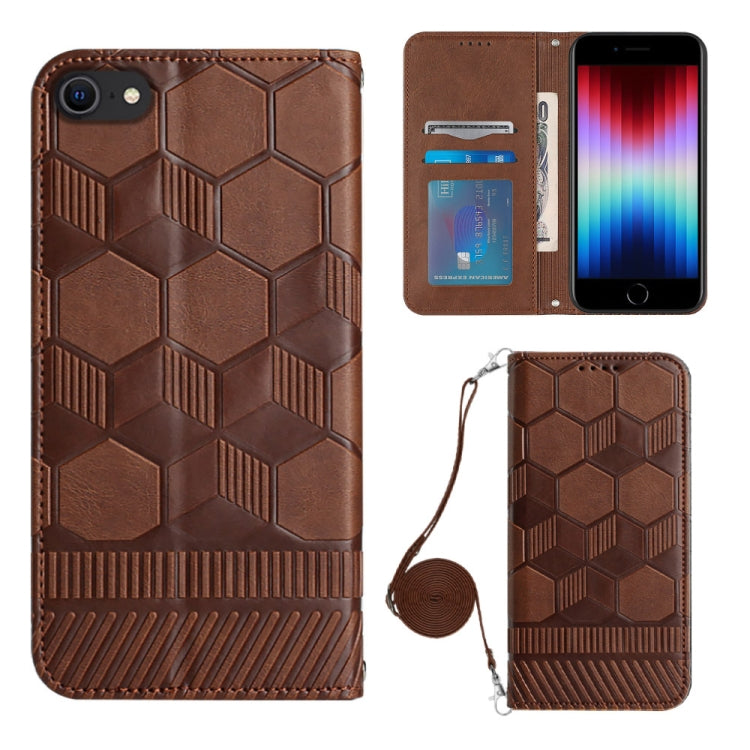 Crossbody Football Texture Magnetic PU Phone Case, For iPhone 13 Mini, For iPhone 13 Pro, For iPhone 13 Pro Max, For iPhone 14, For iPhone 14 Plus, For iPhone 14 Pro, For iPhone 14 Pro Max, For iPhone SE 2022/SE 2020/8/7