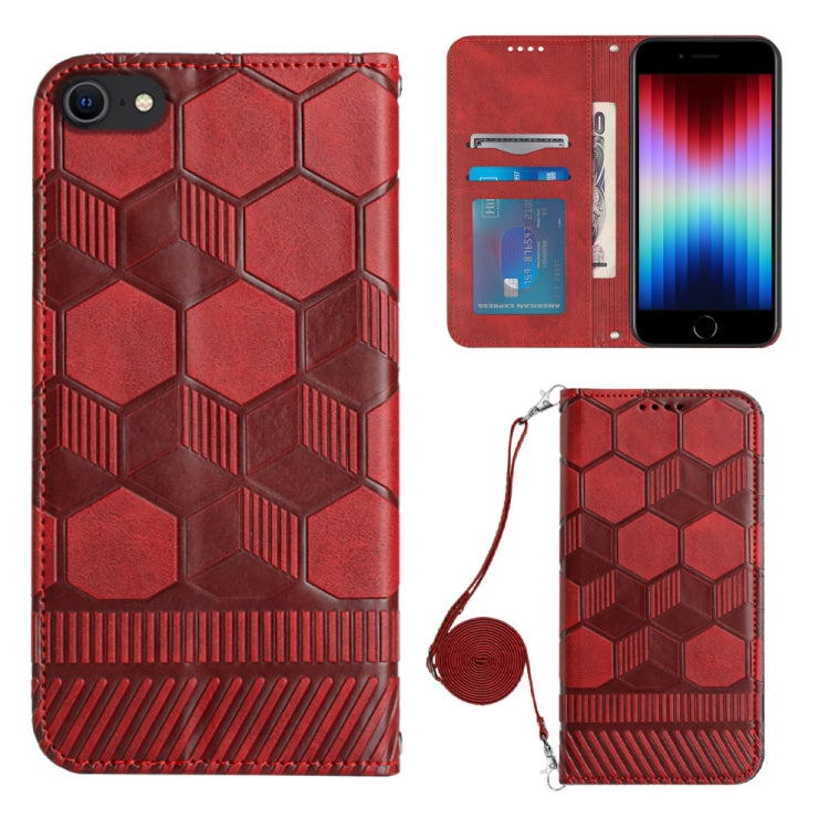 Crossbody Football Texture Magnetic PU Phone Case, For iPhone 13 Mini, For iPhone 13 Pro, For iPhone 13 Pro Max, For iPhone 14, For iPhone 14 Plus, For iPhone 14 Pro, For iPhone 14 Pro Max, For iPhone SE 2022/SE 2020/8/7