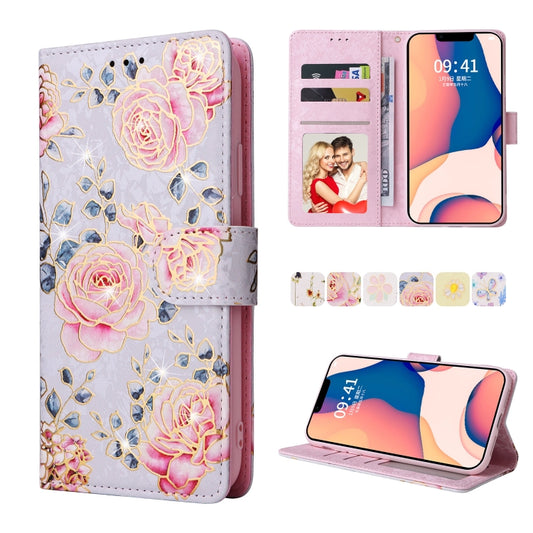 Bronzing Painting RFID Leather Case, For iPhone 14, For iPhone 14 Plus, For iPhone 14 Pro, For iPhone 14 Pro Max, For iPhone 13 mini, For iPhone 13, For iPhone 13 Pro, For iPhone 13 Pro Max