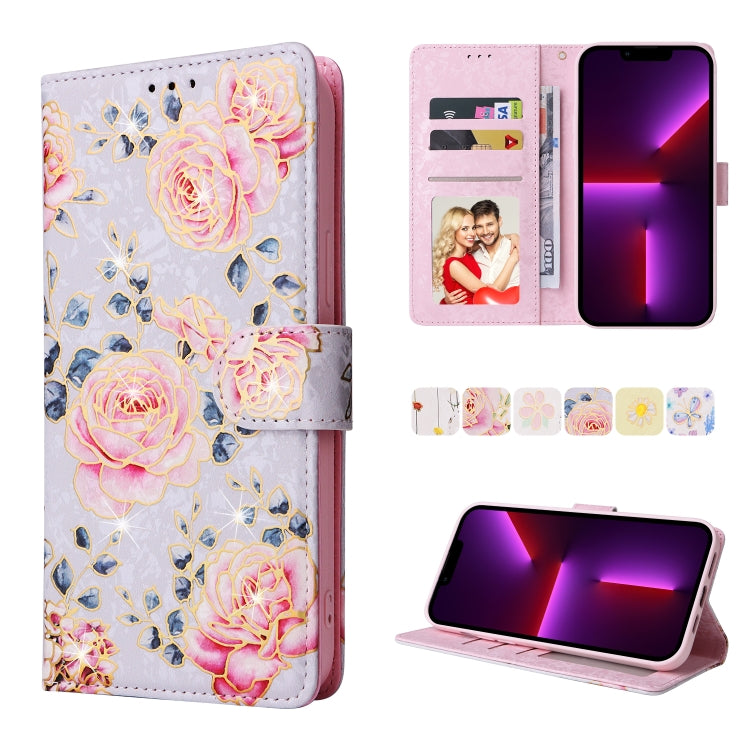 Bronzing Painting RFID Leather Case, For iPhone 14, For iPhone 14 Plus, For iPhone 14 Pro, For iPhone 14 Pro Max, For iPhone 13 mini, For iPhone 13, For iPhone 13 Pro, For iPhone 13 Pro Max