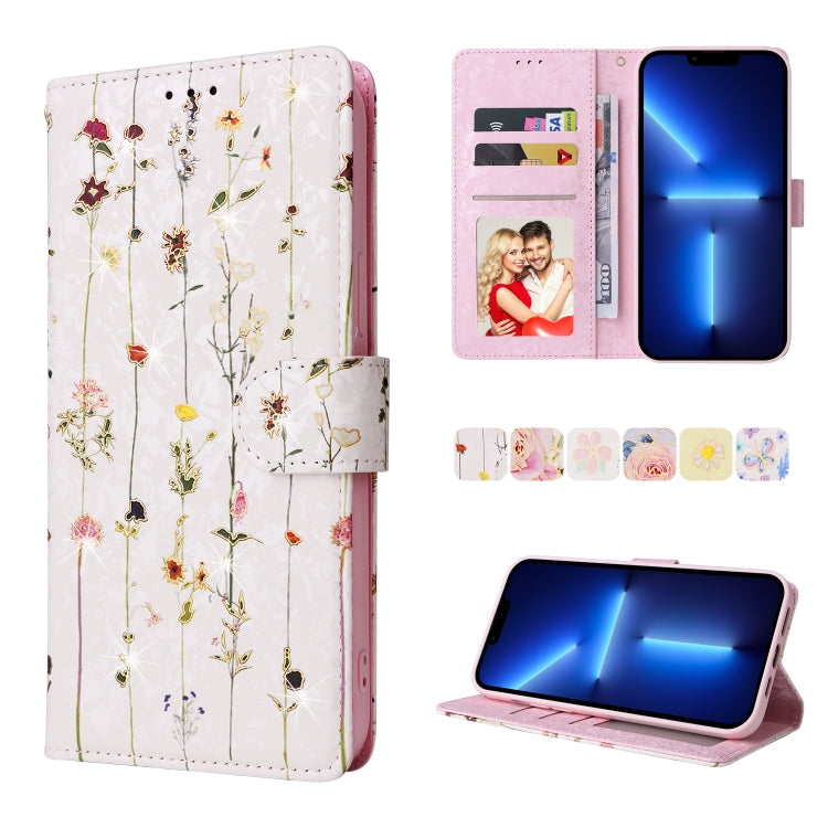 Bronzing Painting RFID Leather Case, For iPhone 14, For iPhone 14 Plus, For iPhone 14 Pro, For iPhone 14 Pro Max, For iPhone 13 mini, For iPhone 13, For iPhone 13 Pro, For iPhone 13 Pro Max