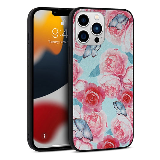 جراب هاتف جلدي بنقشة زهور، لهاتف iPhone 14 Plus وiPhone 14 Pro Max