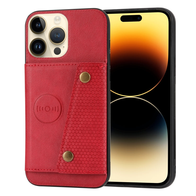 Double Buckle Card Slots PU+TPU Phone Case, For iPhone 14, For iPhone 14 Plus, For iPhone 14 Pro, For iPhone 14 Pro Max