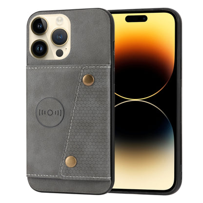 Double Buckle Card Slots PU+TPU Phone Case, For iPhone 14, For iPhone 14 Plus, For iPhone 14 Pro, For iPhone 14 Pro Max