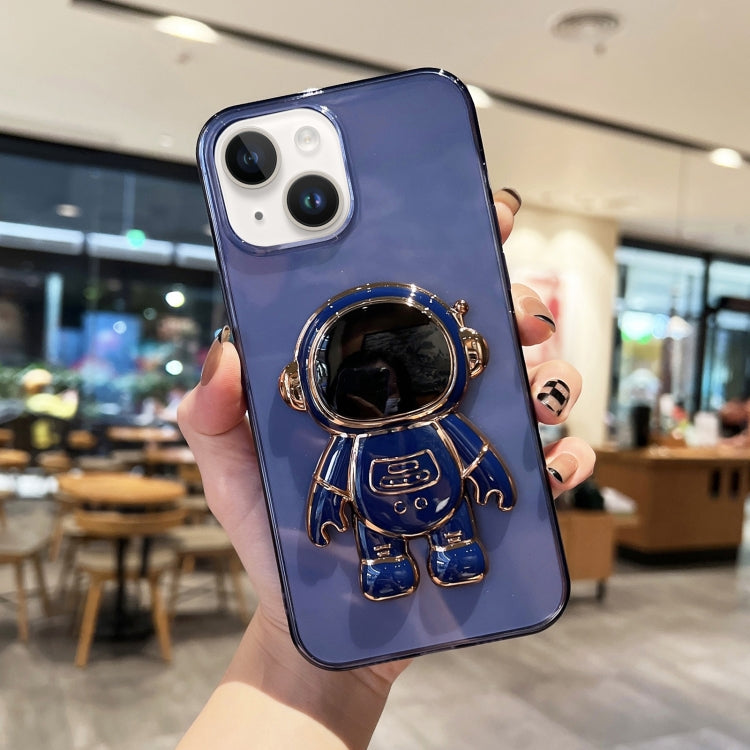جراب هاتف TPU مطلي بحامل رائد فضاء، مناسب لأجهزة iPhone 14 وiPhone 14 Plus وiPhone 14 Pro وiPhone 14 Pro Max وiPhone 13 وiPhone 13 Pro